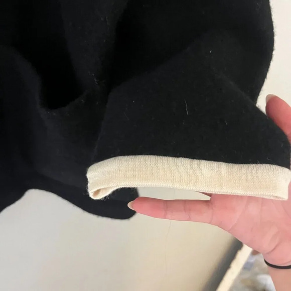 Elana By Tanner Womens Black White Overcoat 1 Long Sleeve Pockets Wool Jacket ** - Picture 7 of 9